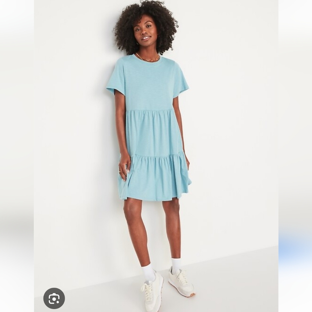 New Cotton On Light Teal Tiered Dress